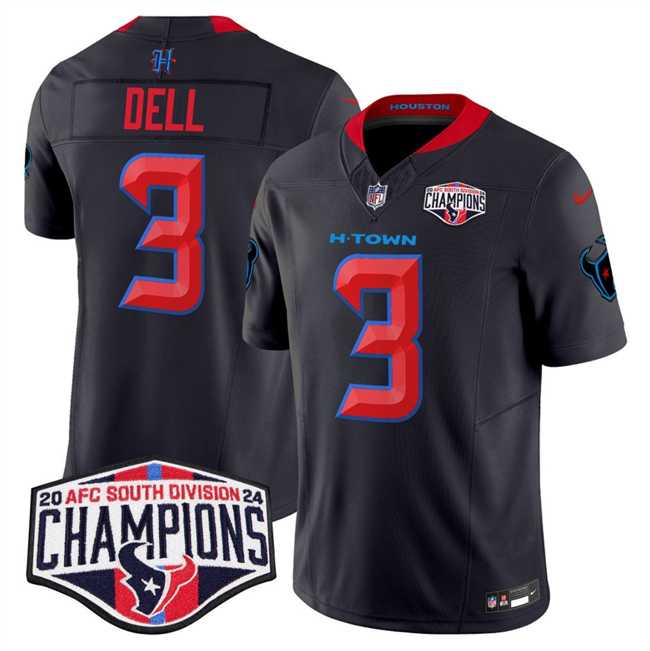 Mens Houston Texans #3 Tank Dell Navy 2nd Alternate F.U.S.E. 2024 AFC South Division Champions Vapor Limited Stitched Jersey->houston texans->NFL Jersey
